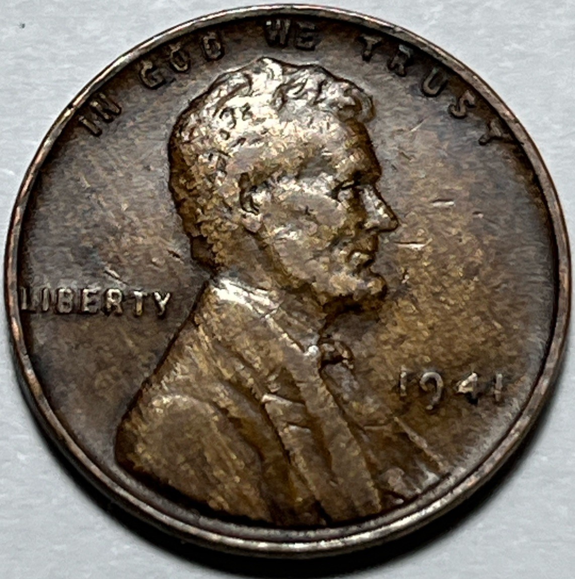 1941 Lincoln Wheat Cent Woody Improper Alloy Error