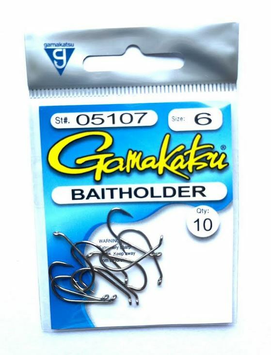 Gamakatsu 05107 Baitholder Hooks, Bronze - Size 6 - 10 Hooks/Pack - Free Ship!
