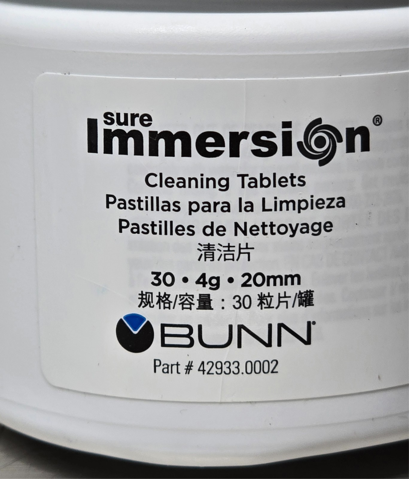 Genuine Bunn Sure Immersion Cleaning Tablets 30 Tablets  Bottle 42933.0002 OEM