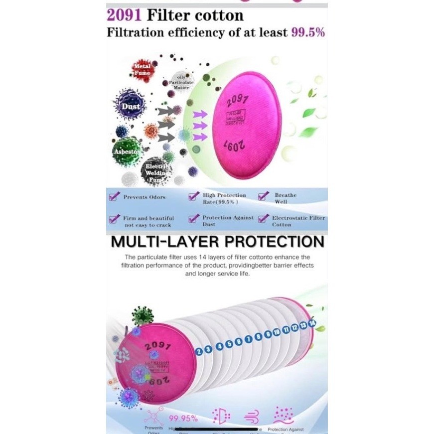 32Pieces(16Pack) 2091 Particulate Filter,2091 Filter Compatible with 6000 6200