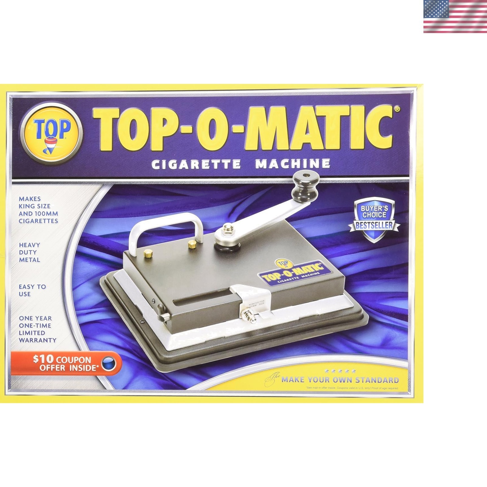 Stainless Steel Cigarette Rolling Machine with Adjustable Spoon & Lever Action