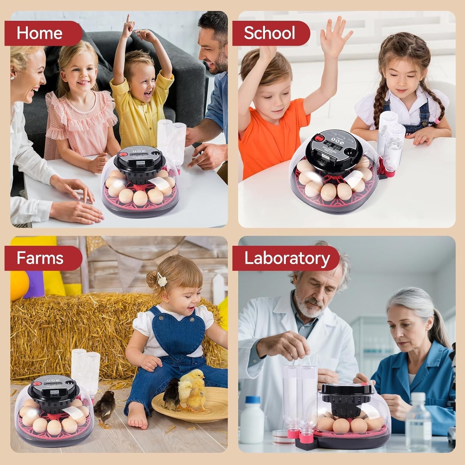 12 Egg Incubators for Hatching Eggs, Chicken Egg Incubator with Automatic Egg...