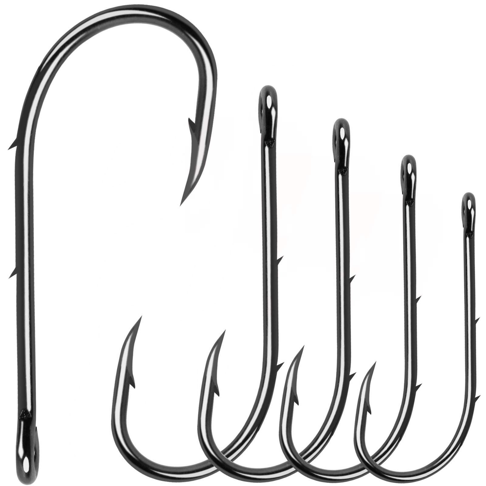 Baitholder Fishing Hooks Barbed Shank Beak Bait Holder Black #2 100pcs