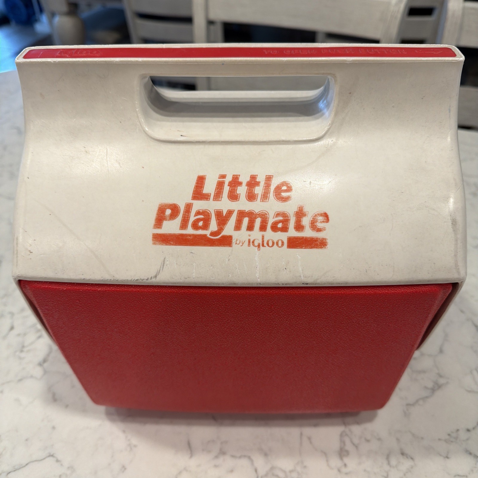 Vintage 1988 Little Playmate Cooler by Igloo Red & White Push Button 6 Pack USA