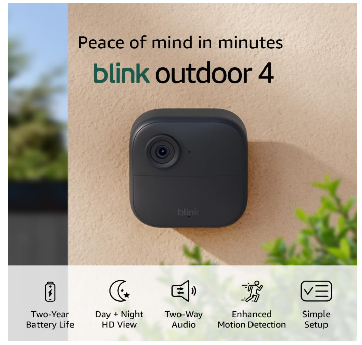 Blink Outdoor 4 Wireless Camera Two-Way Talk Add-On Camera Black No Module BLA16
