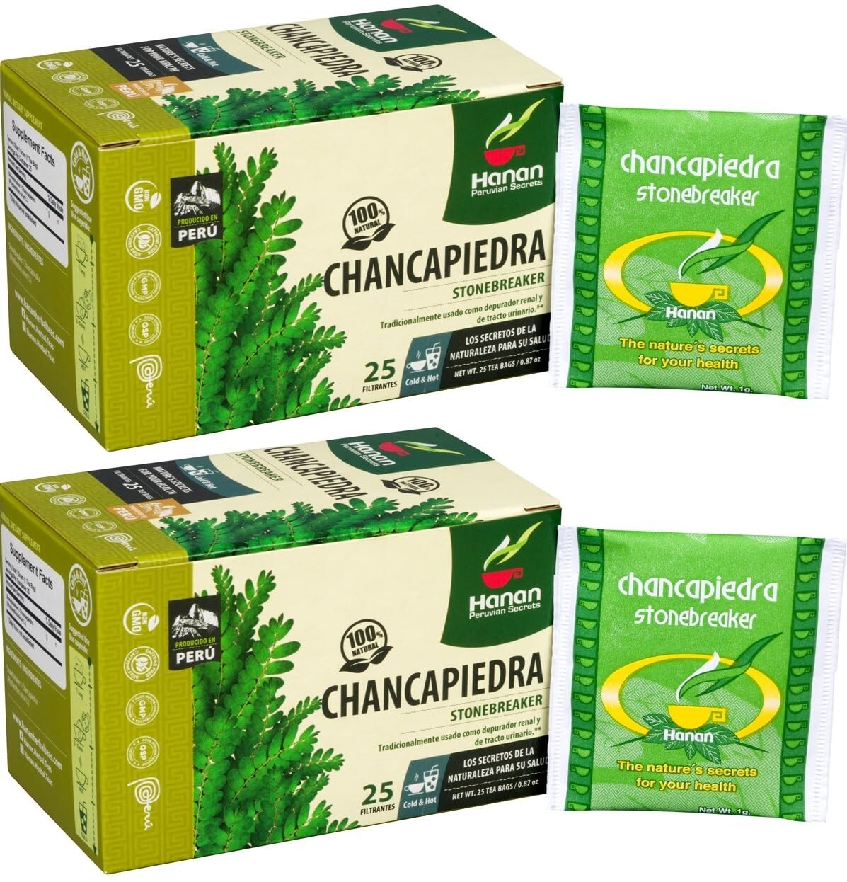 Chanca Piedra Tea 50 Teabags - Herbal Stone Breaker Tea from Peru Chanca Hierba