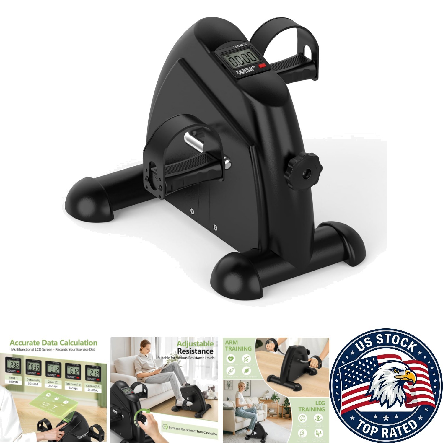 Whisper-Quiet Under Table Exercise Bike - Adjustable Resistance & LCD Monitor