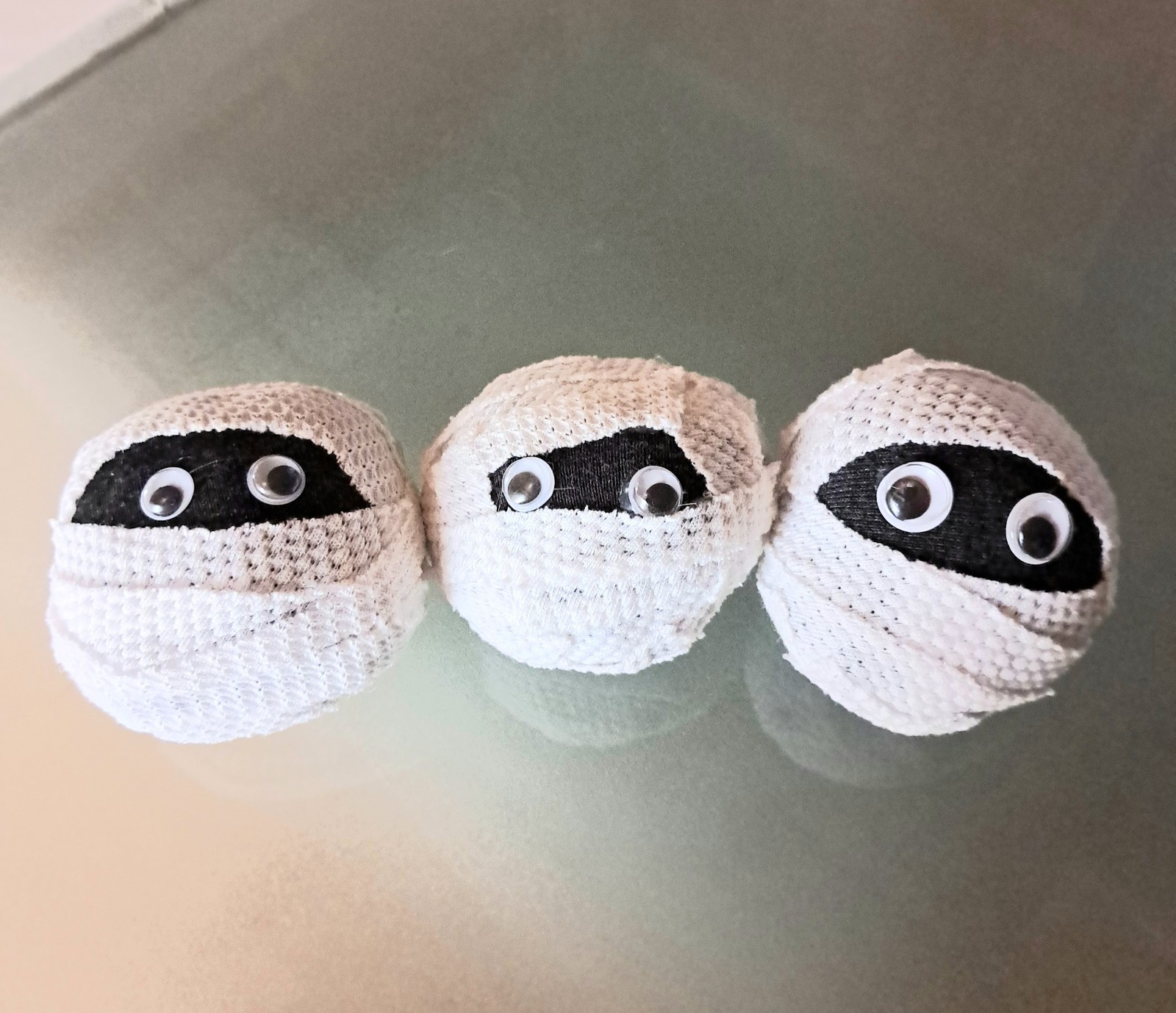 3 Mummy Heads 6" Around   Handmade