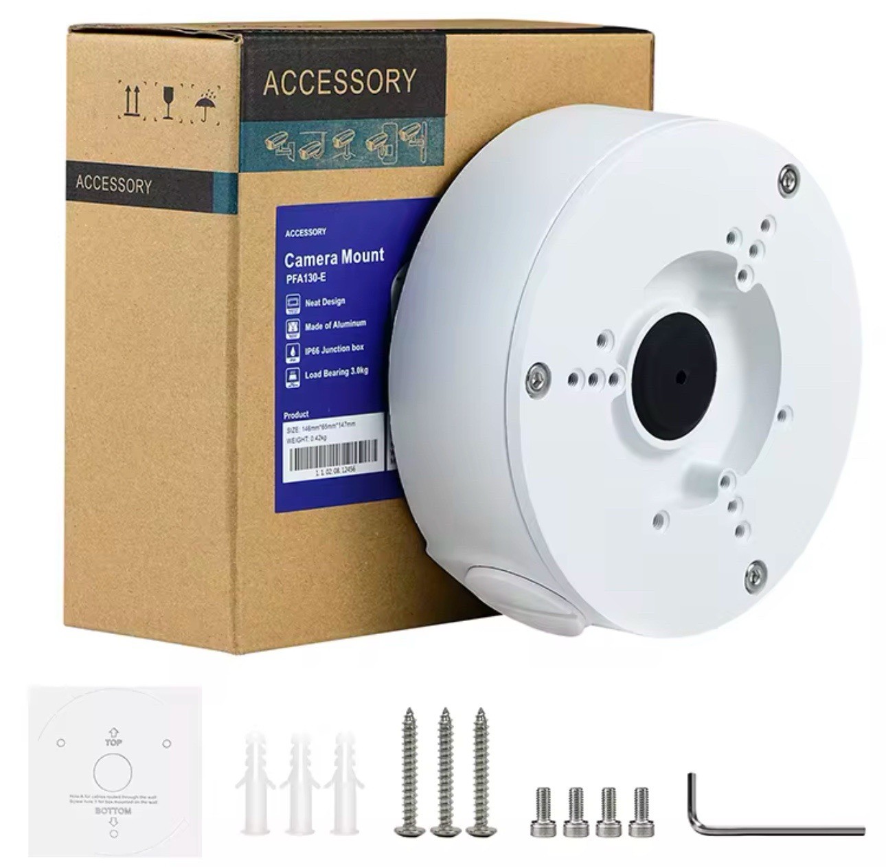 White Camera Mount Waterproof Junction Box PFA130-E 4pcs