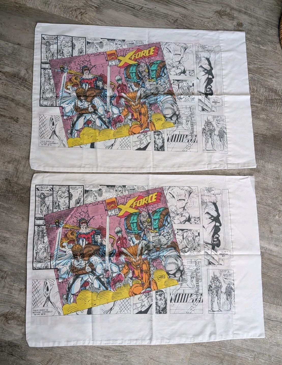 Vtg 1994 Marvel Comics X-Men X Force Standard Pillow Case Set Of 2 Rare USA Made
