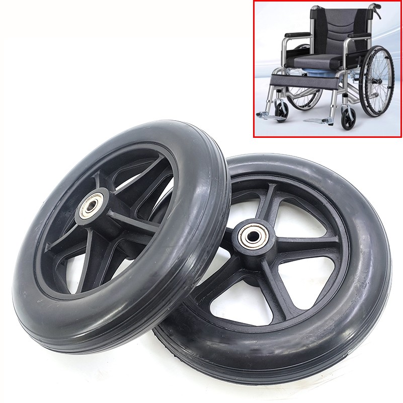 2Pcs of 8 Inch Wheelchair Wheels Front Wheels Rollator Universal Wheels Walker