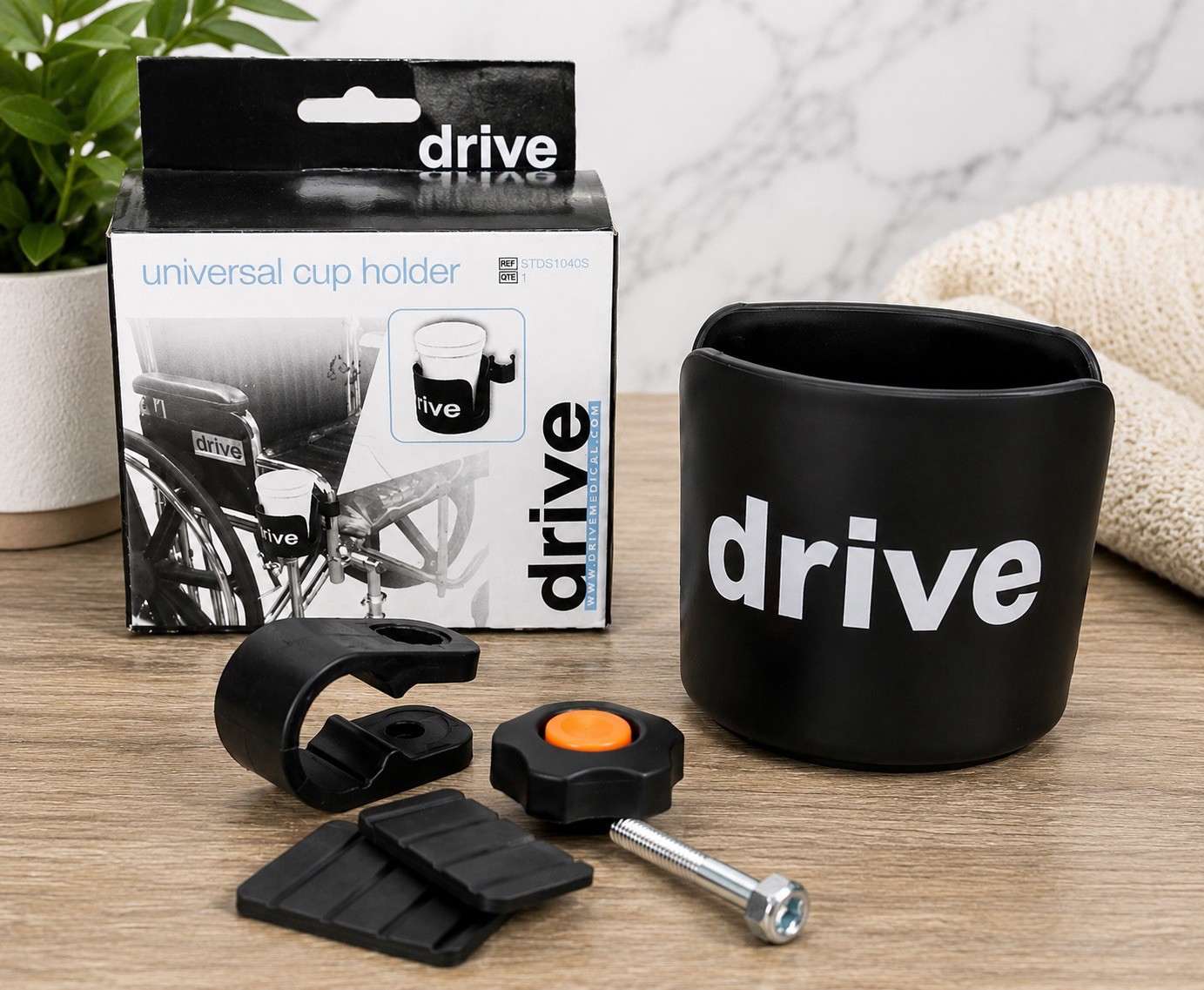 Drive Medical Universal Clamp-On Cup Holder For Walker, Rollator, & Wheelchair