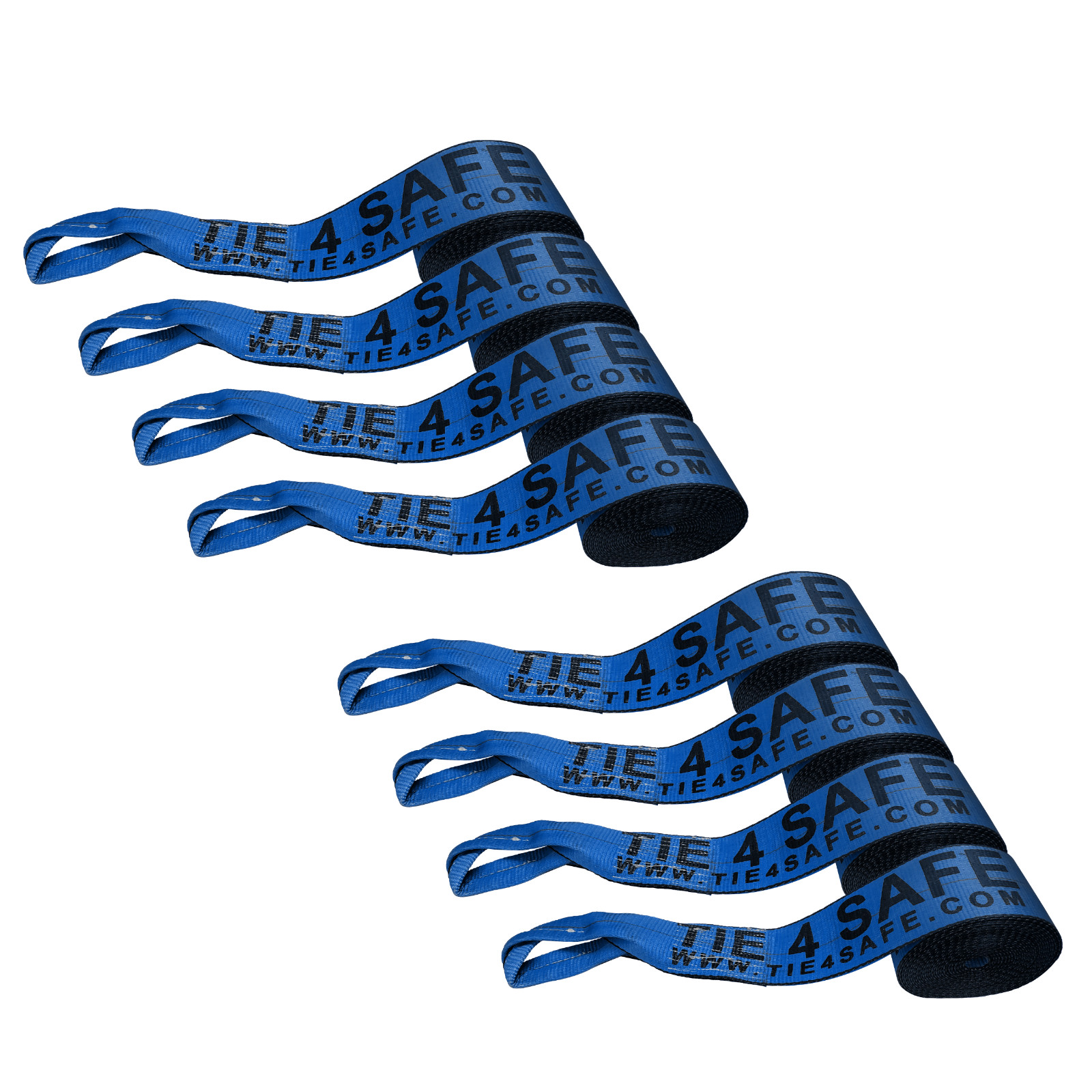 USA 8 Pack Heavy Duty Flatbed Truck 4" x 30'  Winch Strap w/Twisted Loop 5400LBS