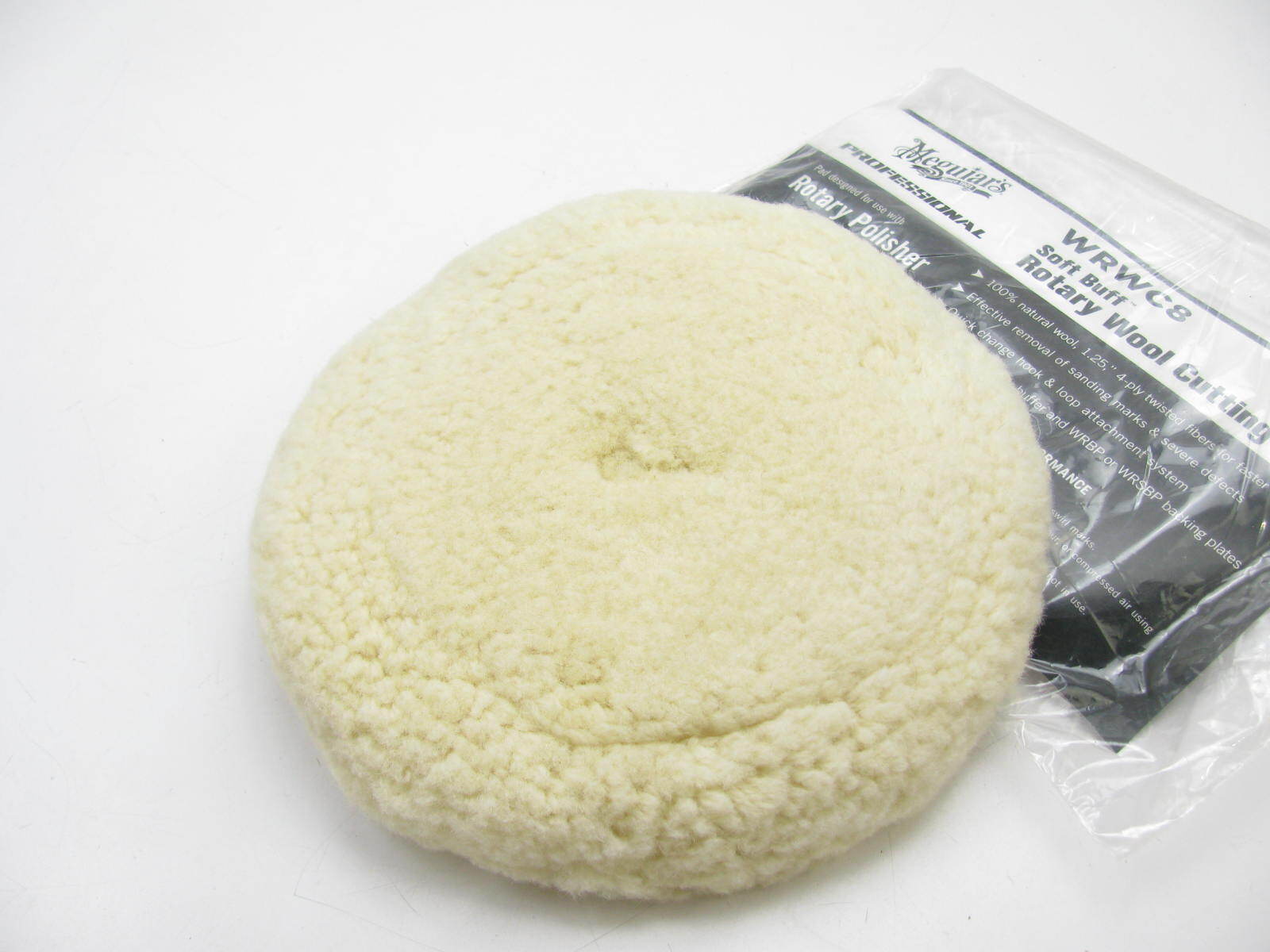 Meguiars WRWC8 Soft Buff Rotary Wool Cutting Pad, 8 Inch
