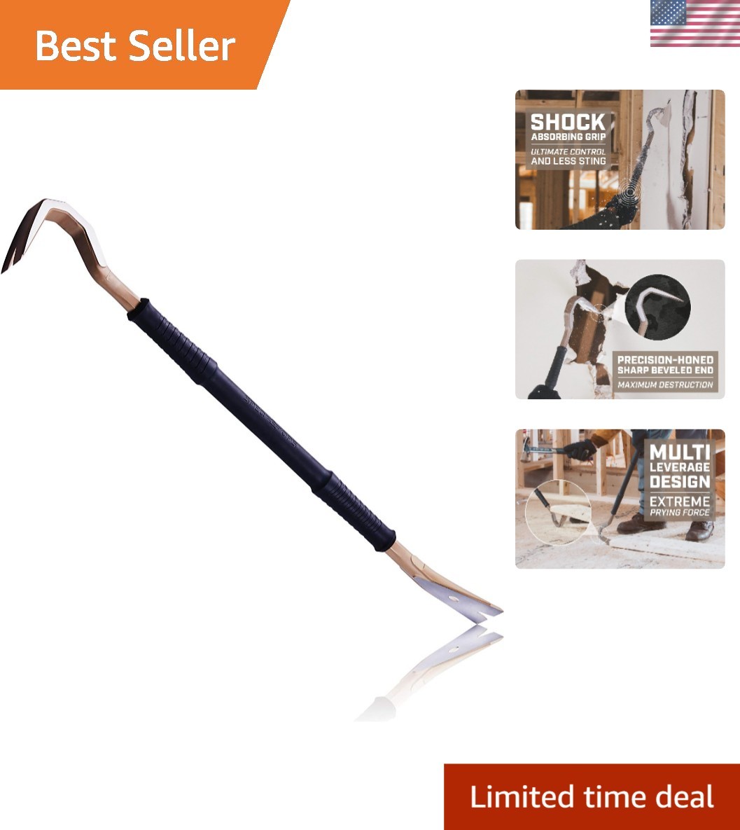 Ultimate 30" Pry Bar - Drop-Tested Durability, Nail Puller, & Veteran Support