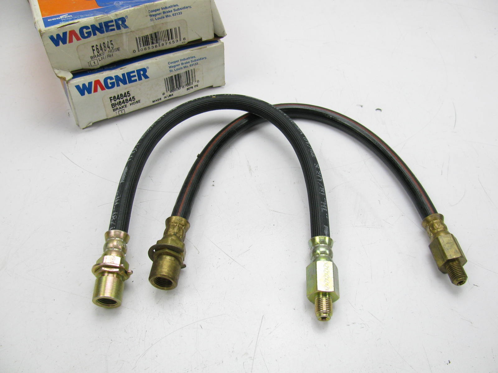 (2) Wagner F64845 Front Brake Hose - 1967-1970 Mustang Cougar FRONT DRUM