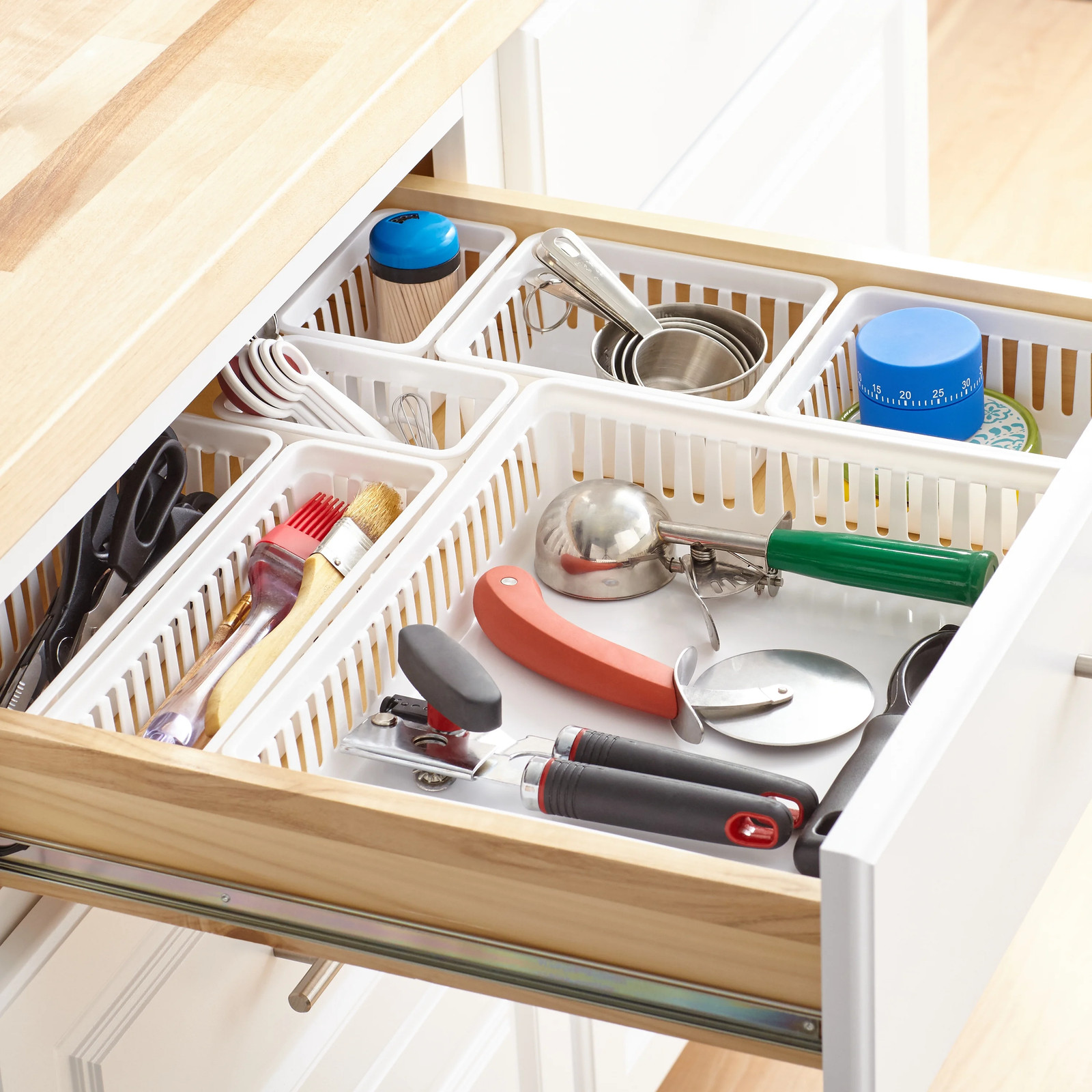 Multi-size Storage Bins for Kitchen, Desk & Bathroom Drawers