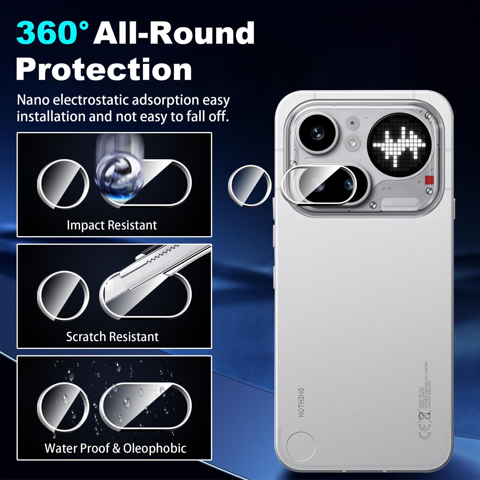 for Nothing Phone (4a) Pro Screen Protector with Camera Lens Protector,9H Har...