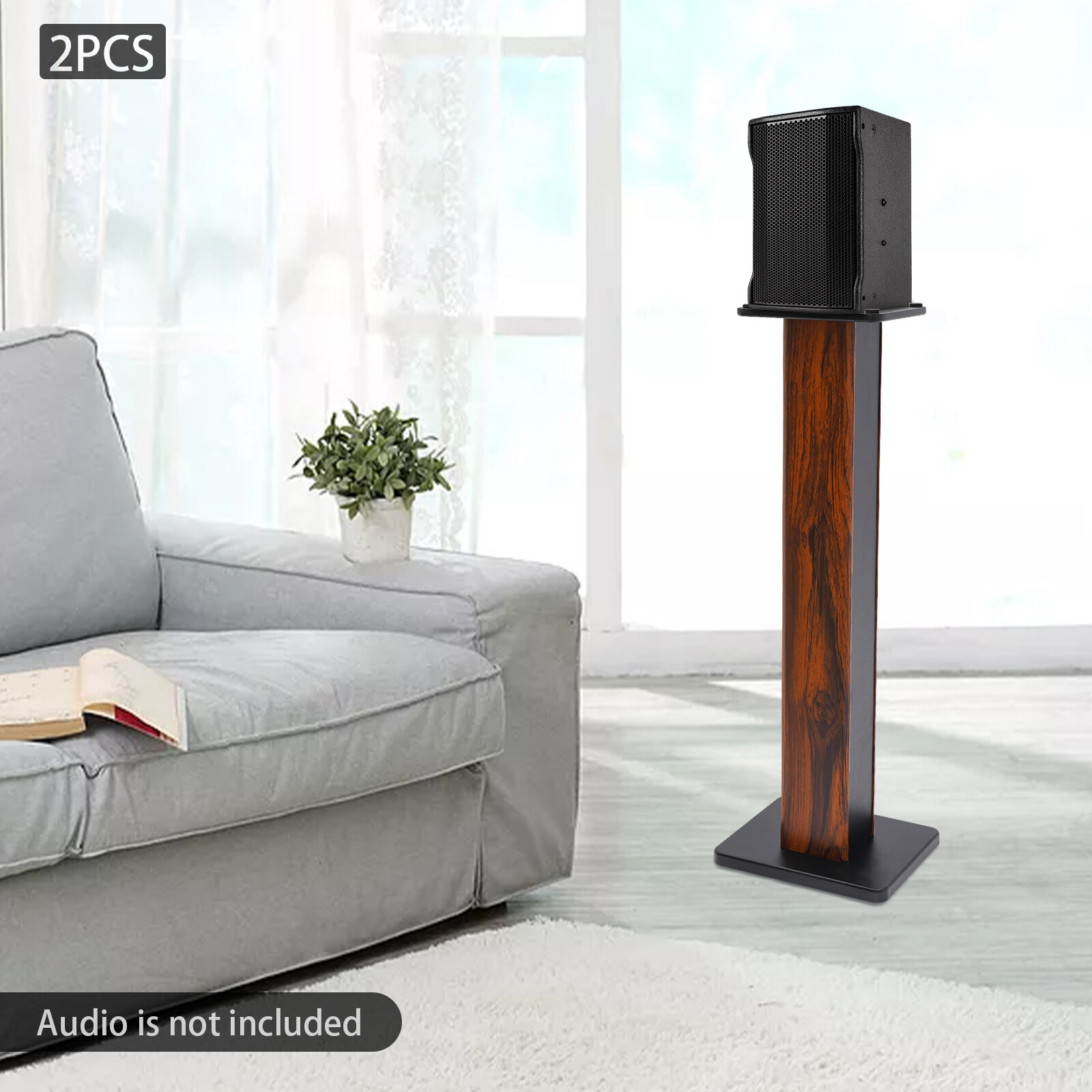 2 Pack Speaker Stands 33.8 Inch 86cm Column Bookshelf Floor Speaker Stands Home