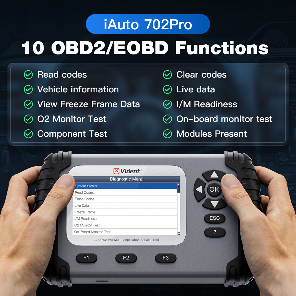Vident iAuto702Pro Bidirectional ABS & SRS 2-System Diagnosis Key Programming