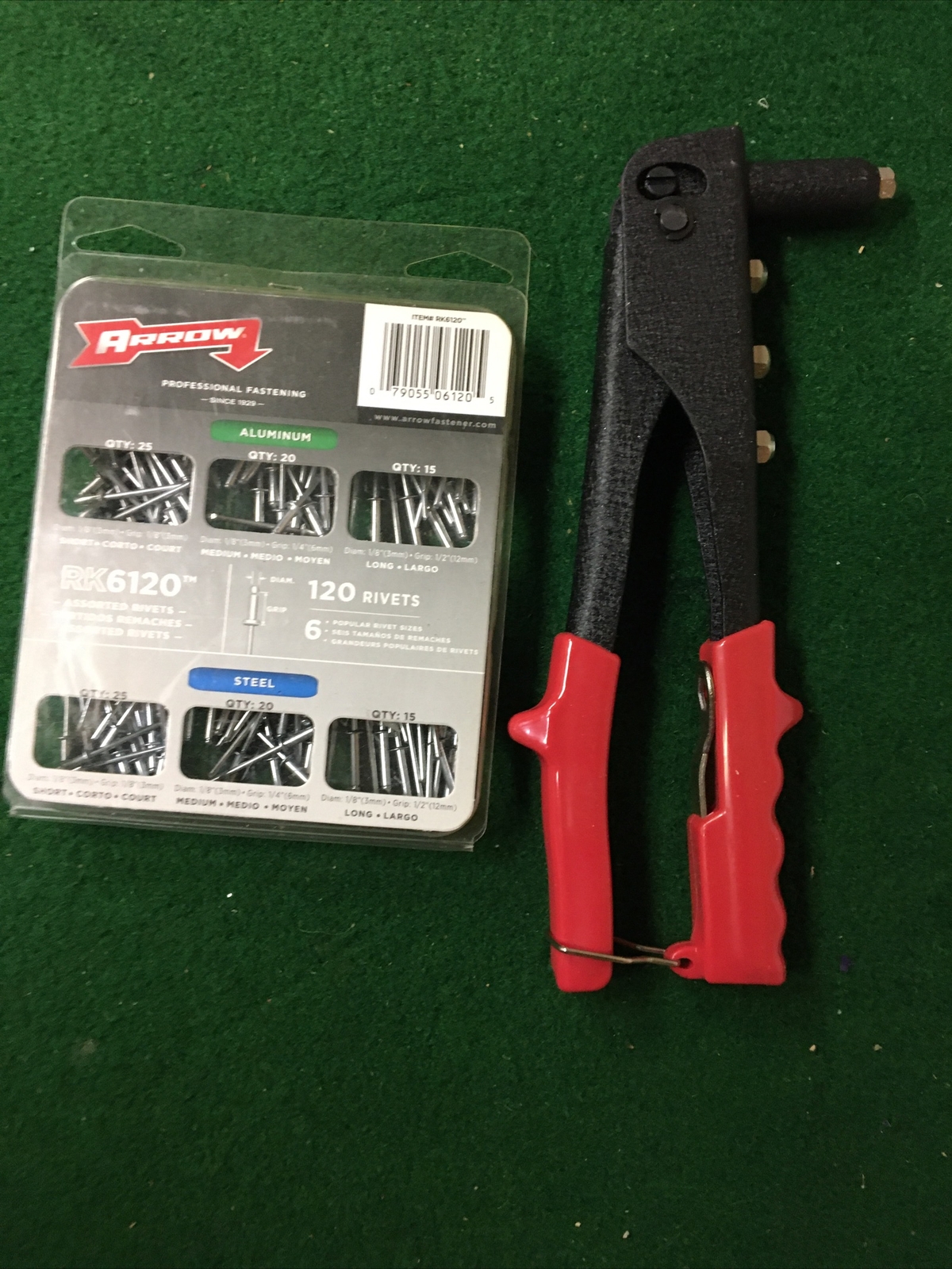 Arrow RH200 Professional Heavy Duty Rivet Tool with rivet assortment. Open Box