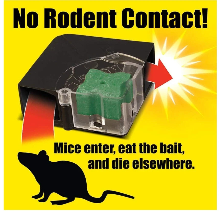 d-Con Refillable Mouse Bait Station – Includes 1 Station + 12 Bait Blocks, Kills
