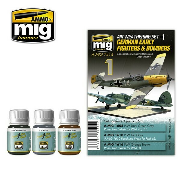 AMMO by MIG Aircraft Panel Line Wash German Early Fighters and Bombers AMIG7414