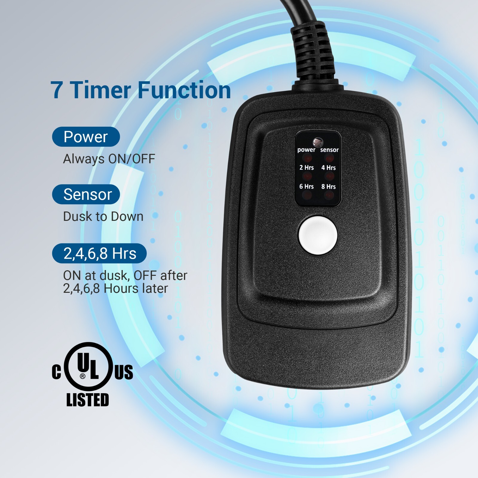 DEWENWILS Outdoor Light Timer Plug in Outlet Timer 2 Grounded Electrical Outlets