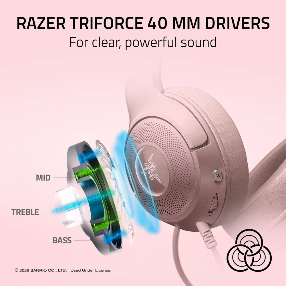 Razer Kraken Kitty V2 USB Headset with Kitty Ears - Hello Kitty