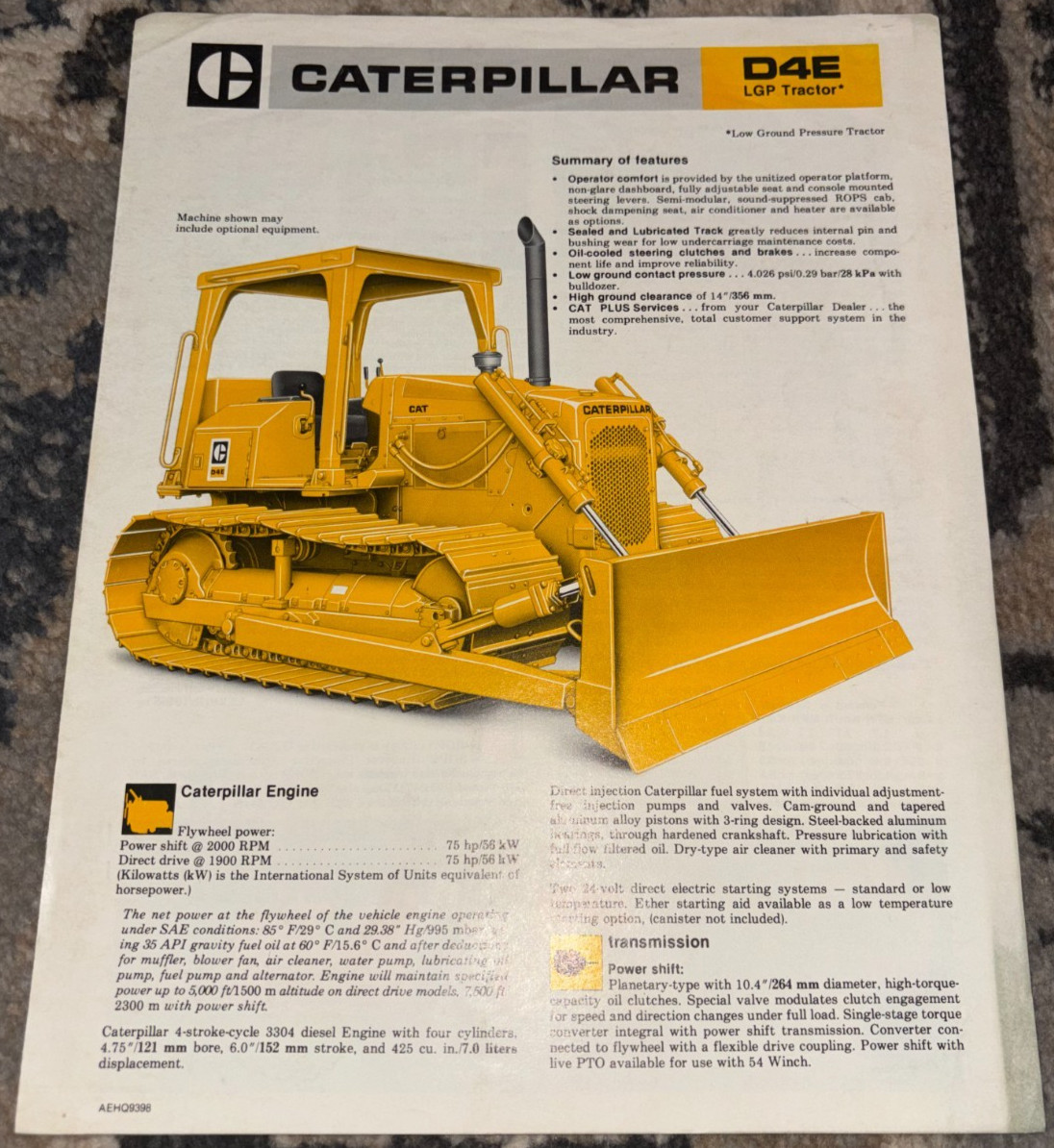 Caterpillar CAT D4E LGP Crawler Tractor Dozer Brochure AMIL25