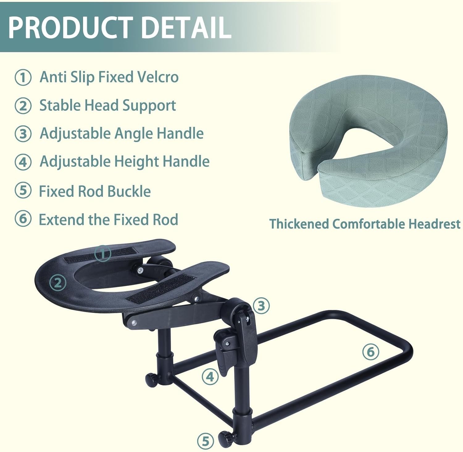 Massage Headrest for Bed, Adjustable Massage Face Cradle at Home, Portable Ma...