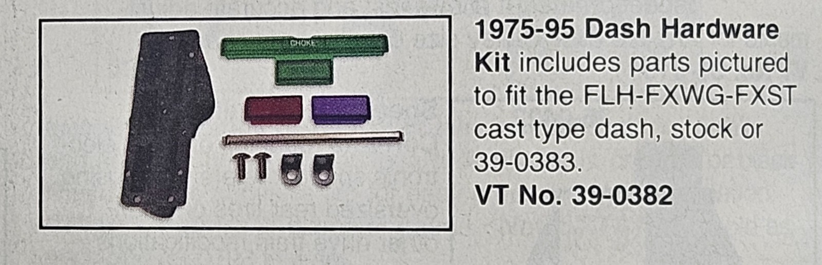 V-TWIN 39-0382 Dash Panel Lens Hardware Kit - 75-95 BT