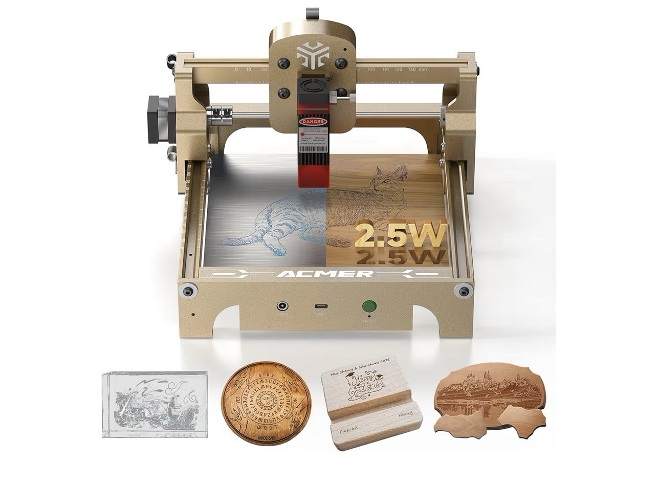 ACMER S1 Laser Engraver for Beginner Mini Laser Engraving Machine,golden.R12