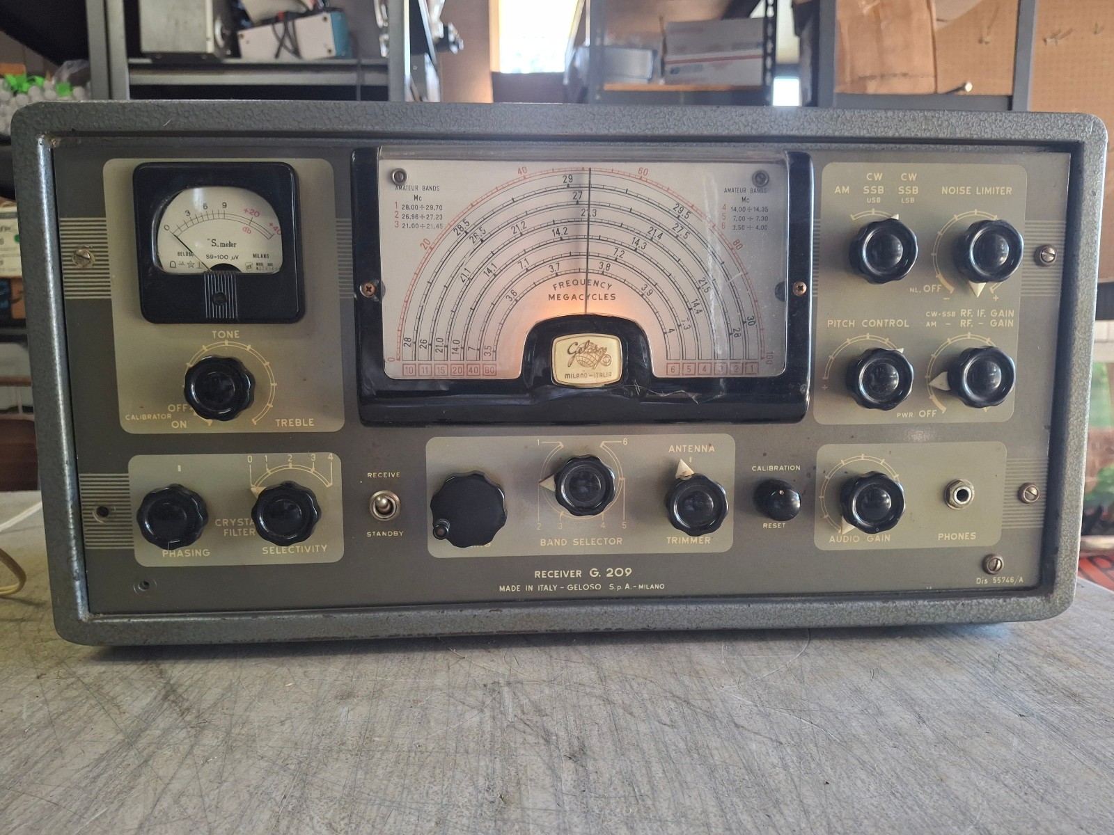 Vintage Geloso G-209 Ham Radio Receiver Milano Italia