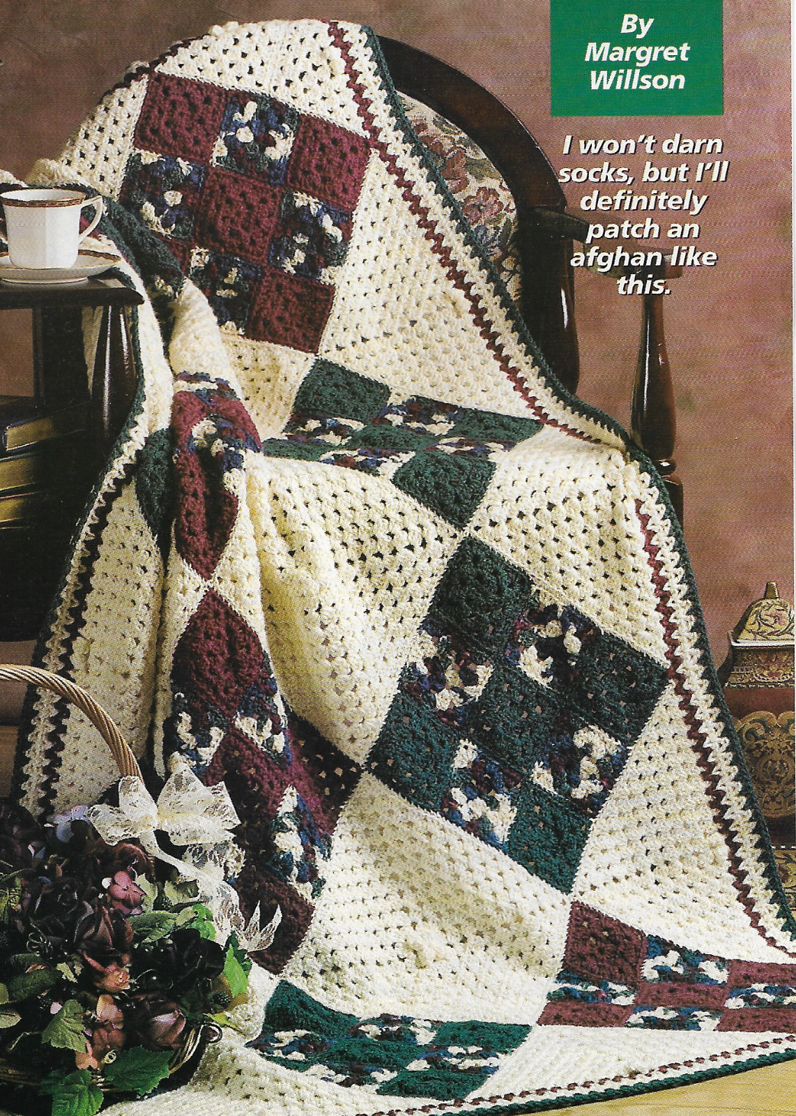 Nine-Patch Afghan crochet pattern instructions
