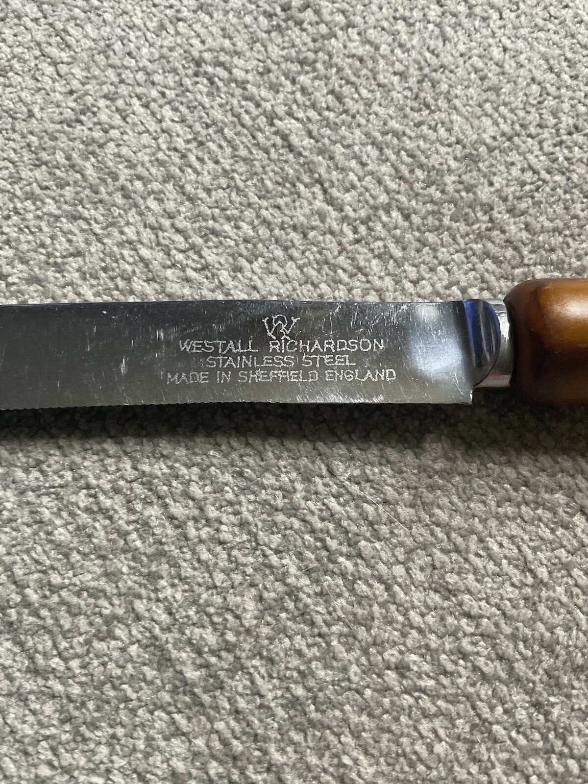 Westall Richardson Stainless Knife Bakelite Handle Sheffield England