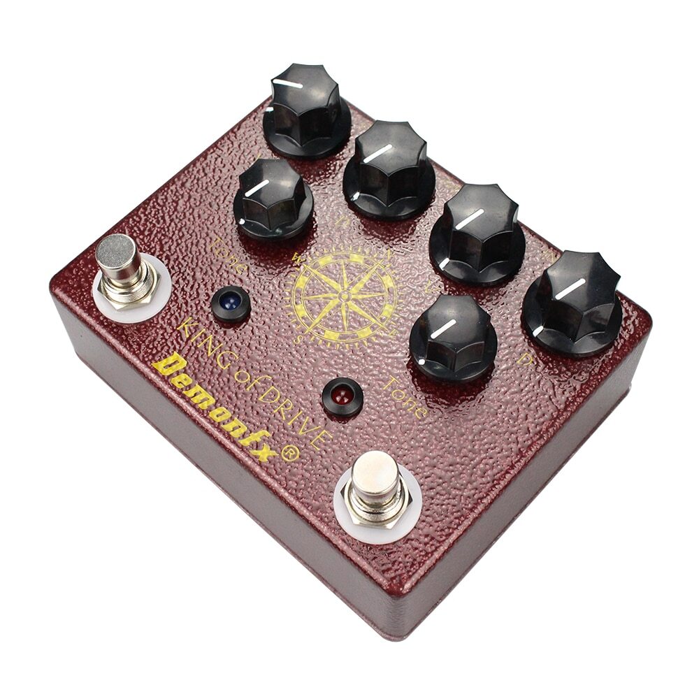 Demonfx King Overdrive Guitar Effect Pedal Boost Distortion Drive 4 DIP Switch