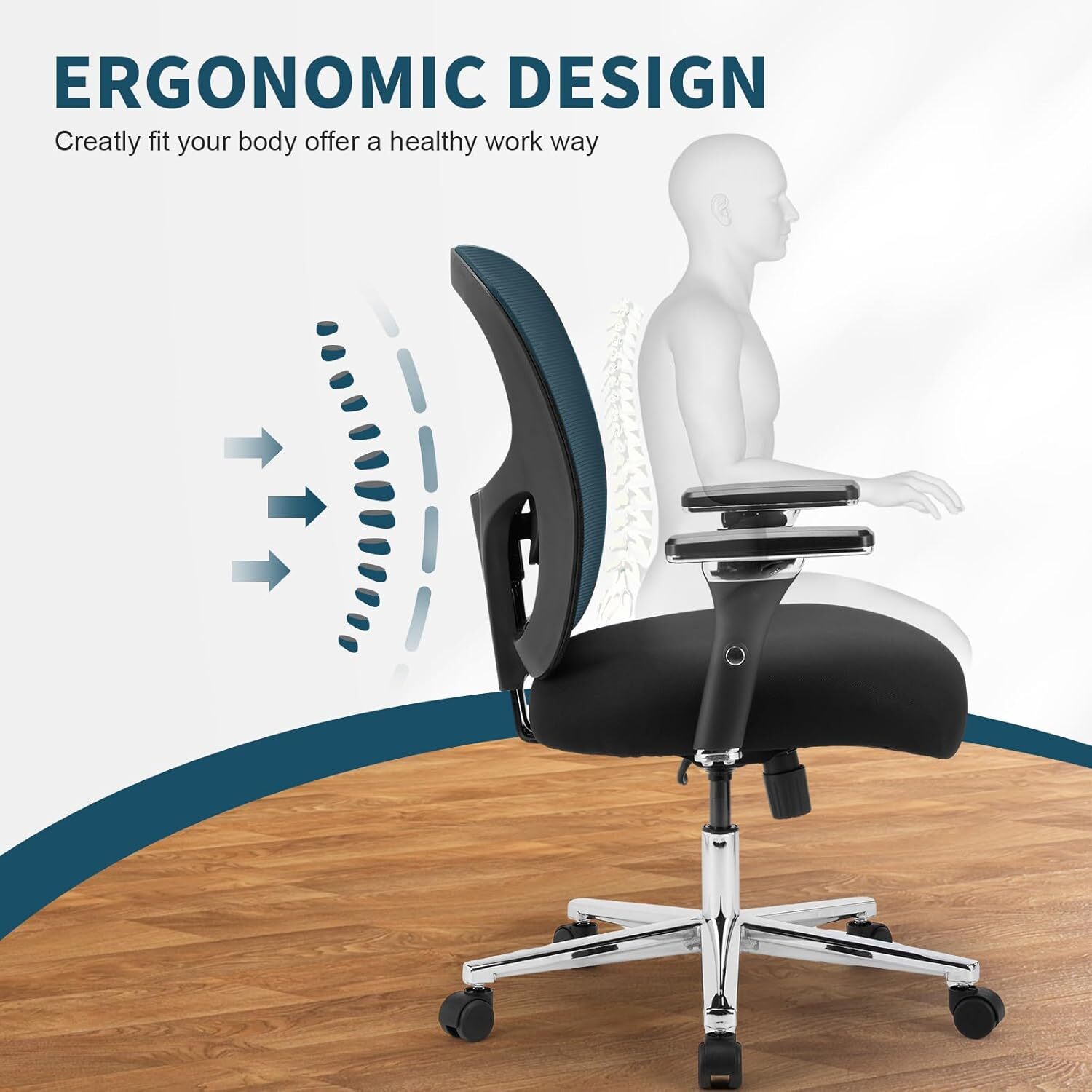 Adjustable Home Big and Tall Ergonomic Heavy Duty Office Desk Computer Chairs