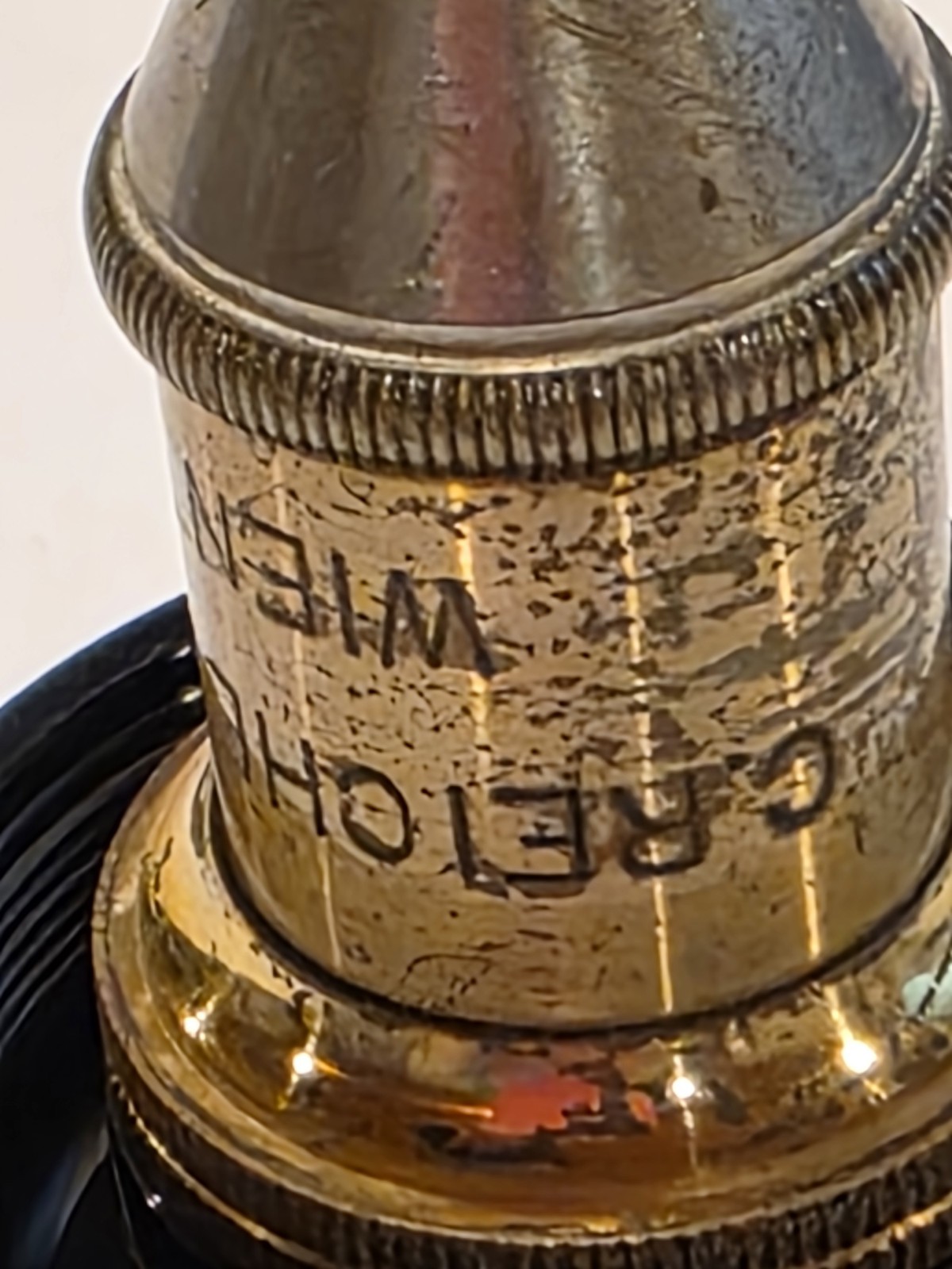 Rare ANTIQUE C. REICHERT Wien № 3 objective microscope Brass