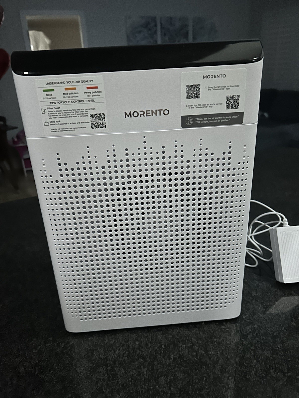 MORENTO MR5866 WiFi Air Purifier White Smart WiFi App Control Air Cleaner White