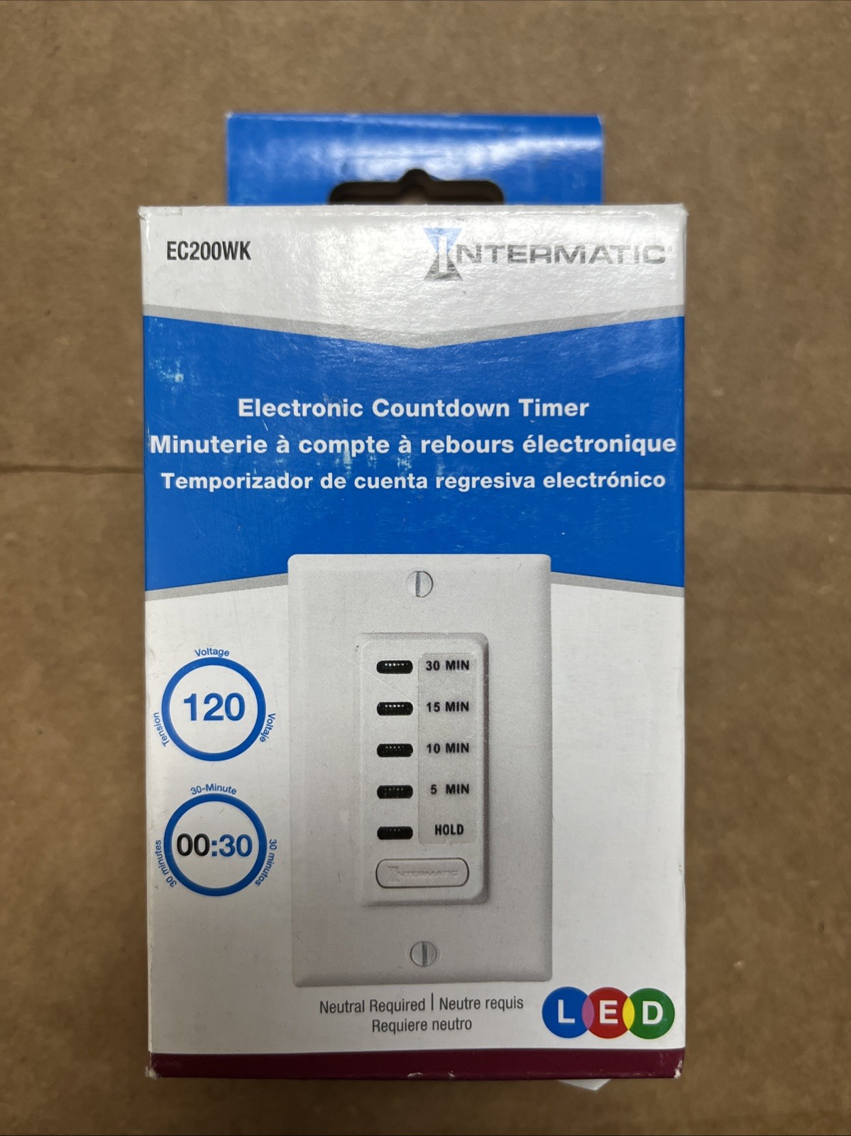 Intermatic 15 Amp 30-Minute Indoor In-Wall Electronic Countdown Timer with Prese