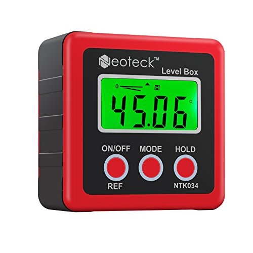 Digital Angle Finder, Backlight LCD Digital Angle Gauge Protractor Red