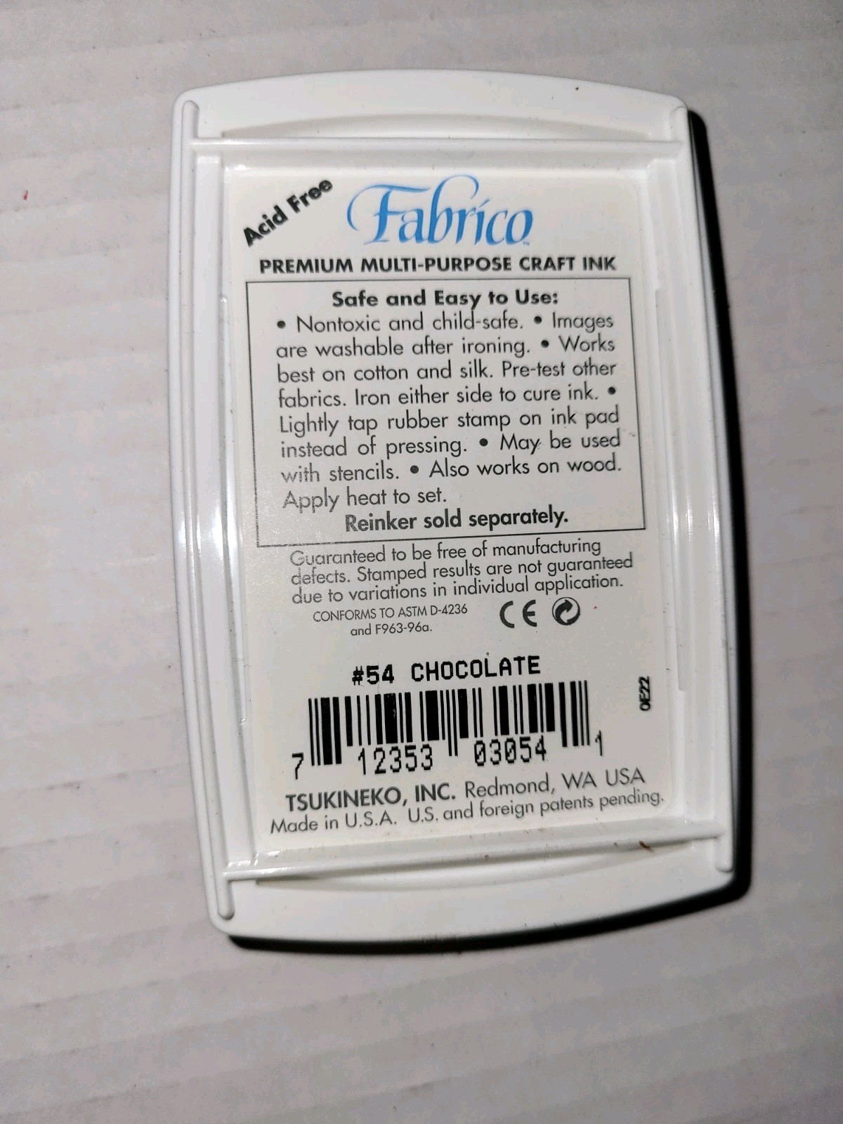 Fabrico Craft Ink Multipurpose Water Based Pad 2 Sealed 2 Used