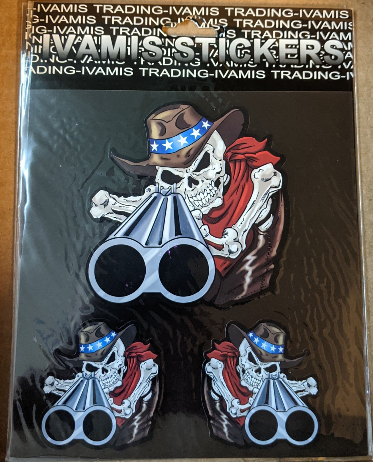 Cowboy Skull with Shotgun Set of 3