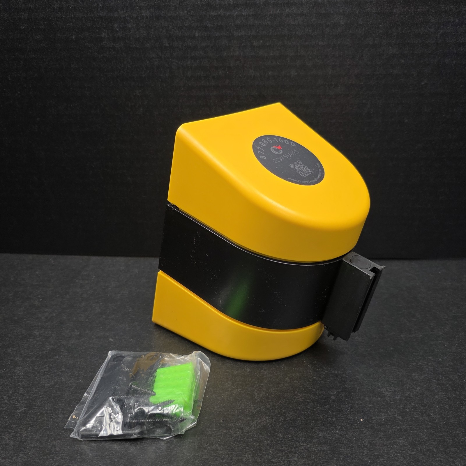 CCW Series WMB-220 Wall Mounted Retractable 15ft Belt Barrier, CAUTION - DO NOT