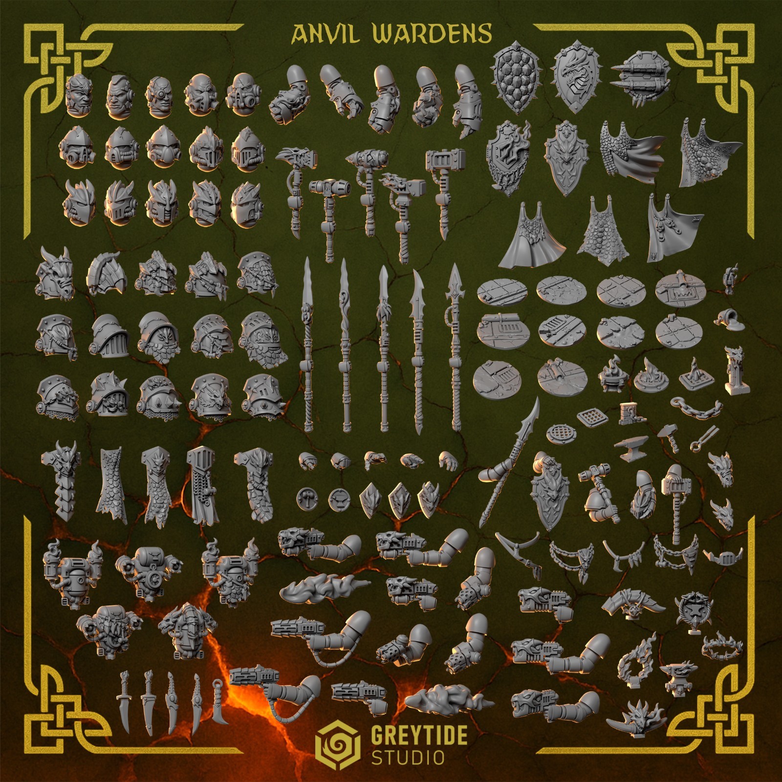 GreyTide Anvil Wardens Upgrade Kit | 100+ Custom Bits | Helmets Weapons Armor