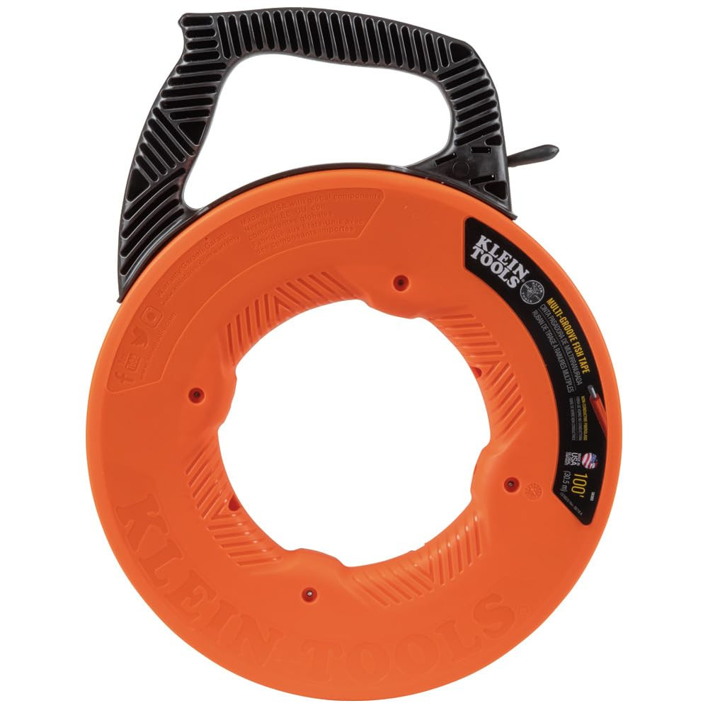 56383 Non-Conductive Electrical Fish Tape, Multi-Groove Fiberglass Wire Puller,