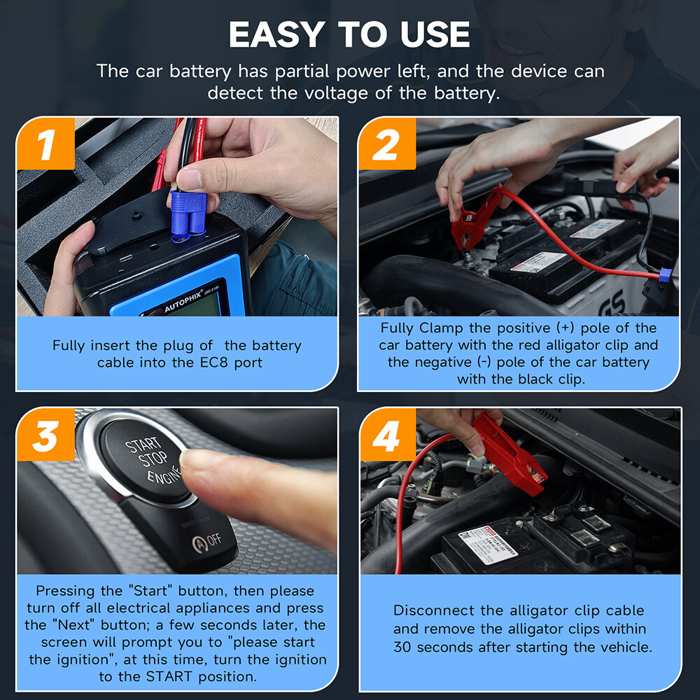 Autophix JSC2100 Car Jump Starter Portable Super Capacitor 12V Battery Pack Kit