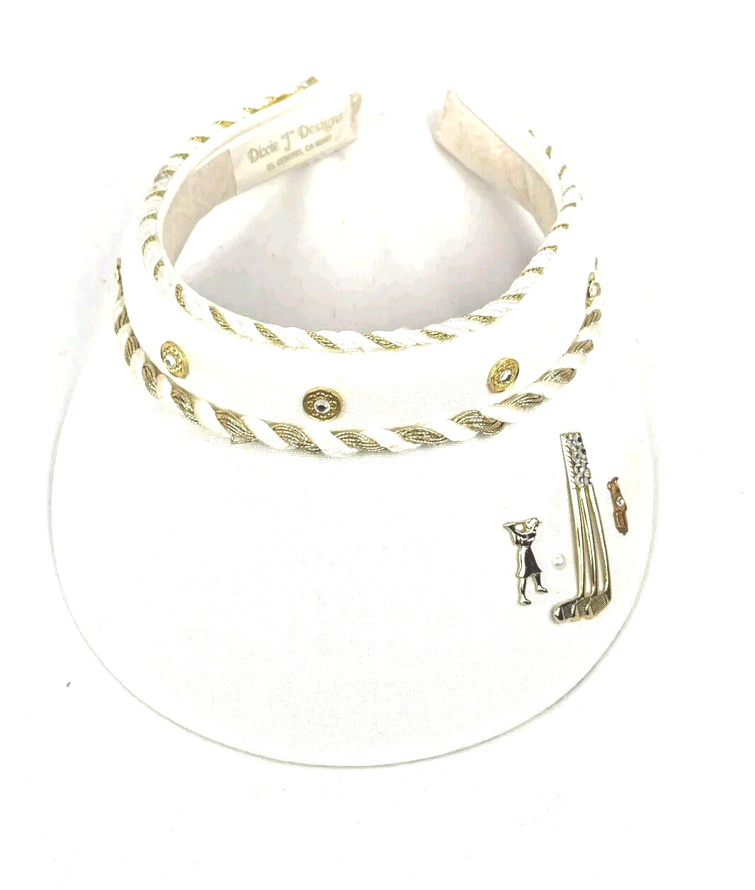 Golf Hat Visor Women's Gold Charm Golf Dixie J Designs El Centro CA
