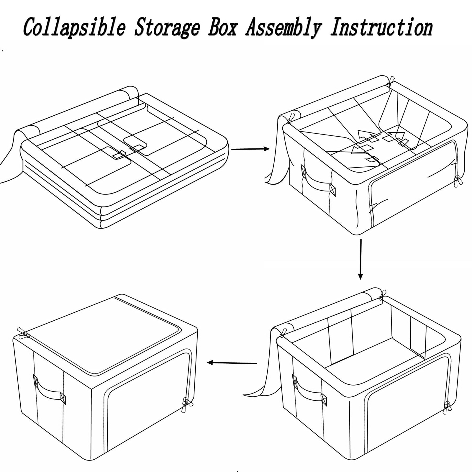 2 Pack Clothes Storage Bins Stackable Metal Frame Storage Foldable Linen Fabr...
